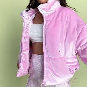 Beginning Boutique velour puffer jacket